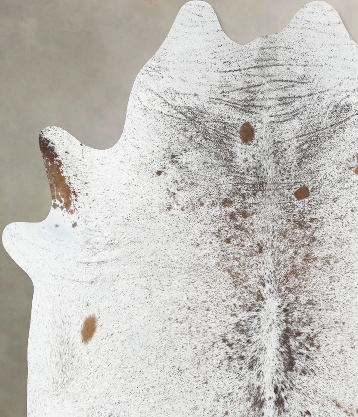 Salt and Pepper Brown X-Large Brazilian Cowhide Rug 7'6"H x 6'5"W #B13025 by Hudson Hides