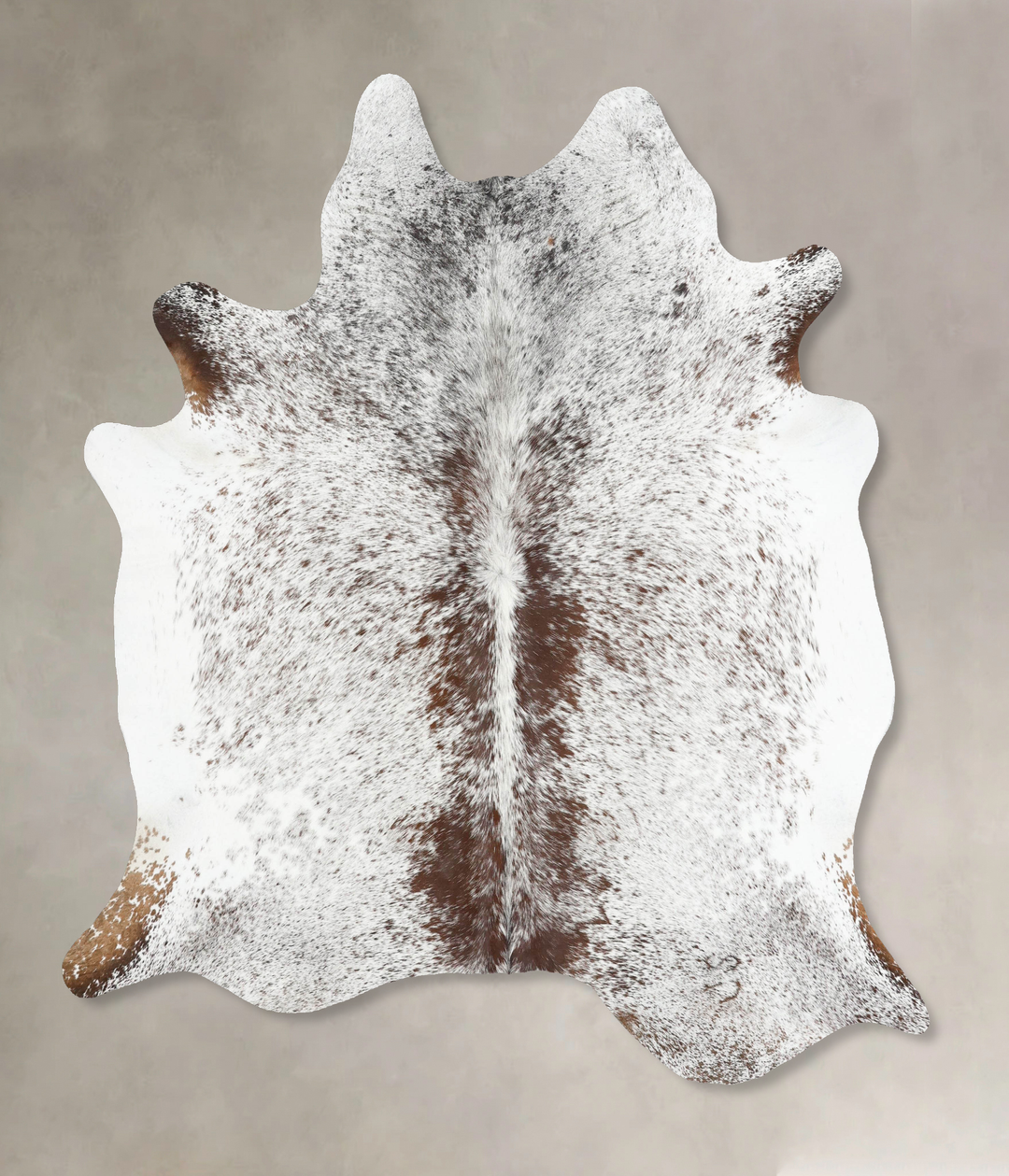 Salt and Pepper Brown X-Large Brazilian Cowhide Rug 7'6"H x 6'7"W #B13
