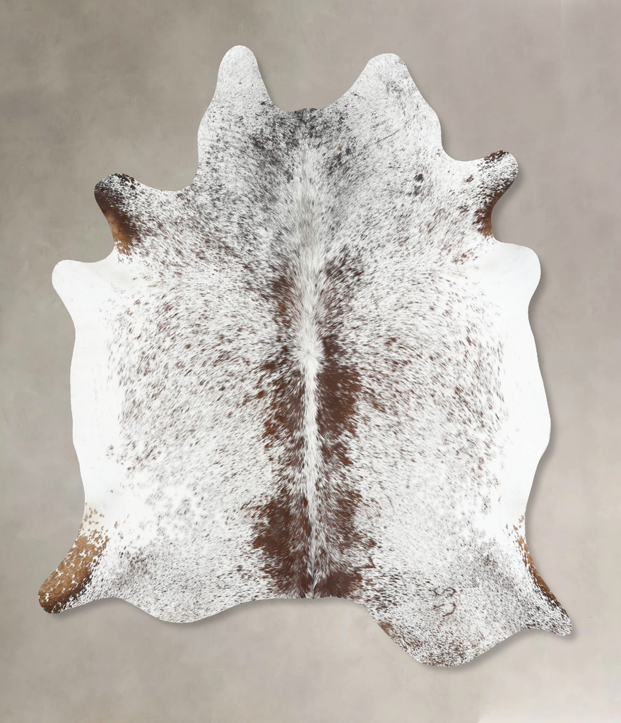 Salt and Pepper Brown X-Large Brazilian Cowhide Rug 7'6"H x 6'7"W #B13026 by Hudson Hides