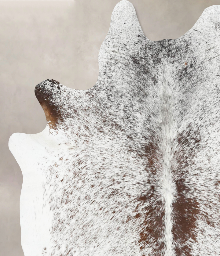 Salt and Pepper Brown X-Large Brazilian Cowhide Rug 7'6"H x 6'7"W #B13026 by Hudson Hides