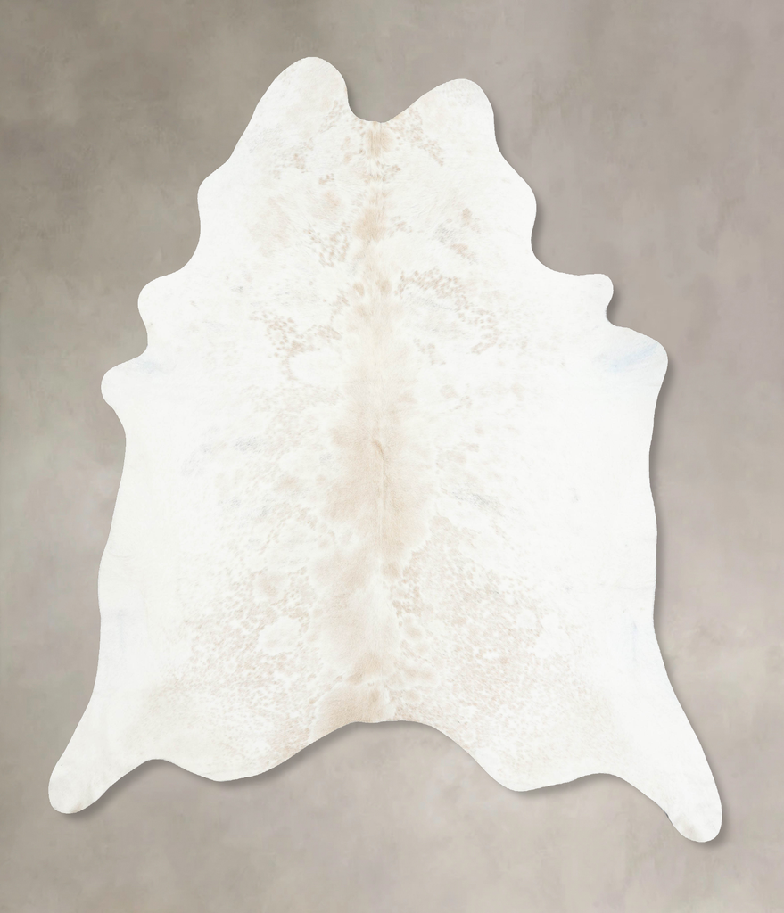 Beige and White XX-Large Brazilian Cowhide Rug 8'4"H x 7'1"W #B13030 by Hudson Hides