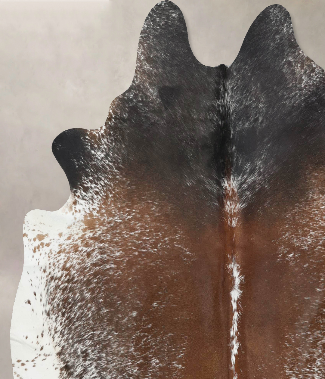 Salt and Pepper Brown X-Large Brazilian Cowhide Rug 7'0"H x 6'7"W #B13