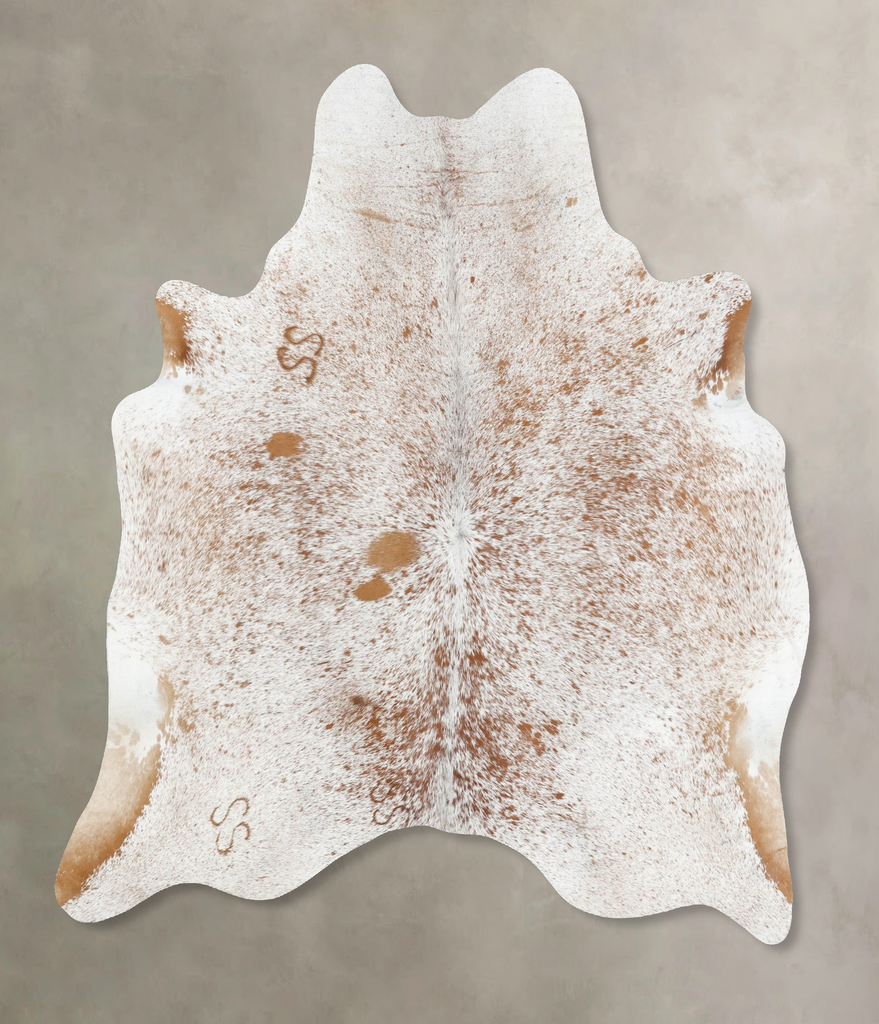 Salt and Pepper Brown X-Large Brazilian Cowhide Rug 7'7"H x 6'6"W #B13043 by Hudson Hides