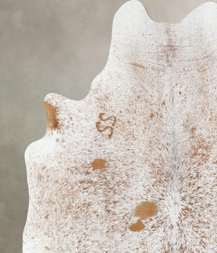 Salt and Pepper Brown X-Large Brazilian Cowhide Rug 7'7"H x 6'6"W #B13043 by Hudson Hides
