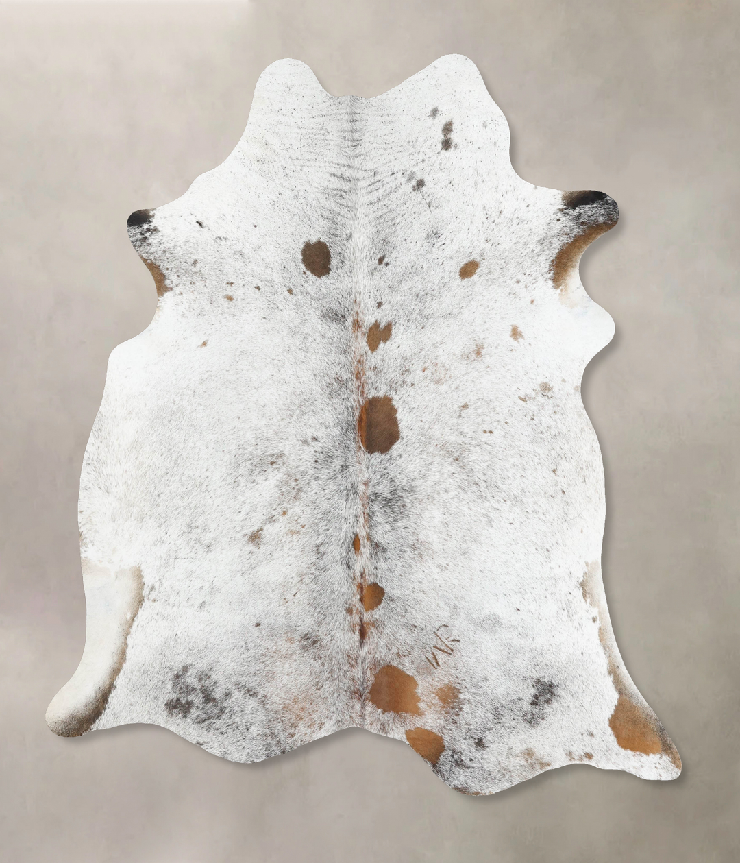 Salt and Pepper Brown X-Large Brazilian Cowhide Rug 7'6"H x 6'5"W #B13
