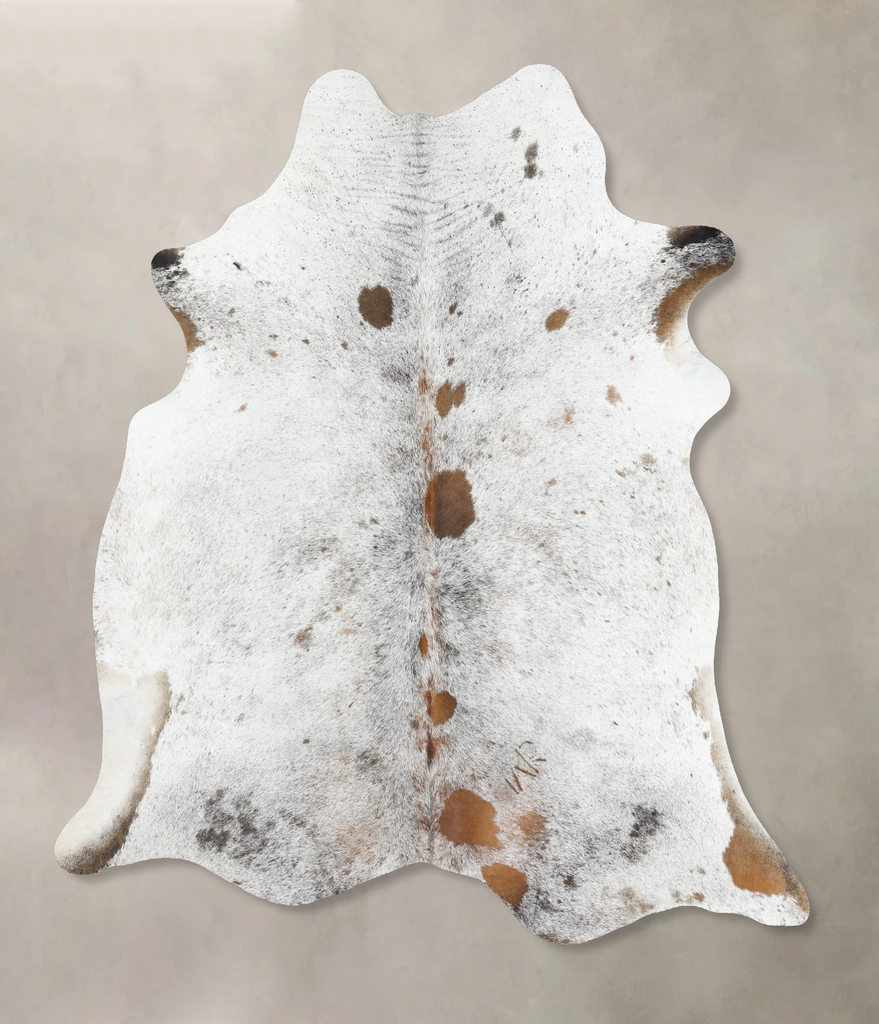 Salt and Pepper Brown X-Large Brazilian Cowhide Rug 7'6"H x 6'5"W #B13047 by Hudson Hides