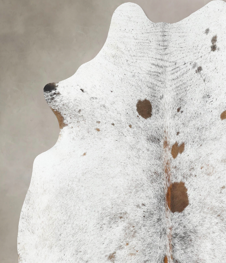 Salt and Pepper Brown X-Large Brazilian Cowhide Rug 7'6"H x 6'5"W #B13047 by Hudson Hides
