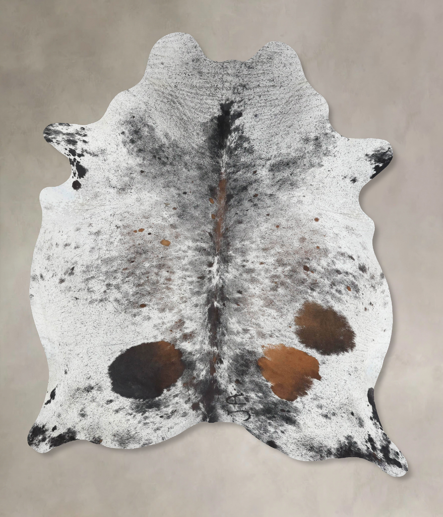 Salt and Pepper Brown X-Large Brazilian Cowhide Rug 7'5"H x 6'0"W #B13048 by Hudson Hides