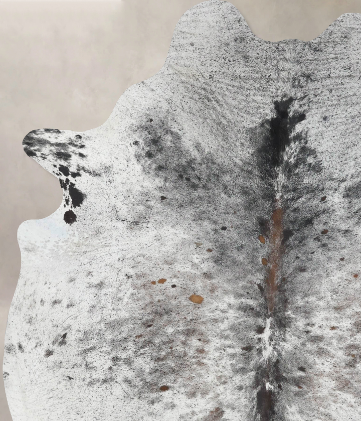 Salt and Pepper Brown X-Large Brazilian Cowhide Rug 7'5"H x 6'0"W #B13048 by Hudson Hides