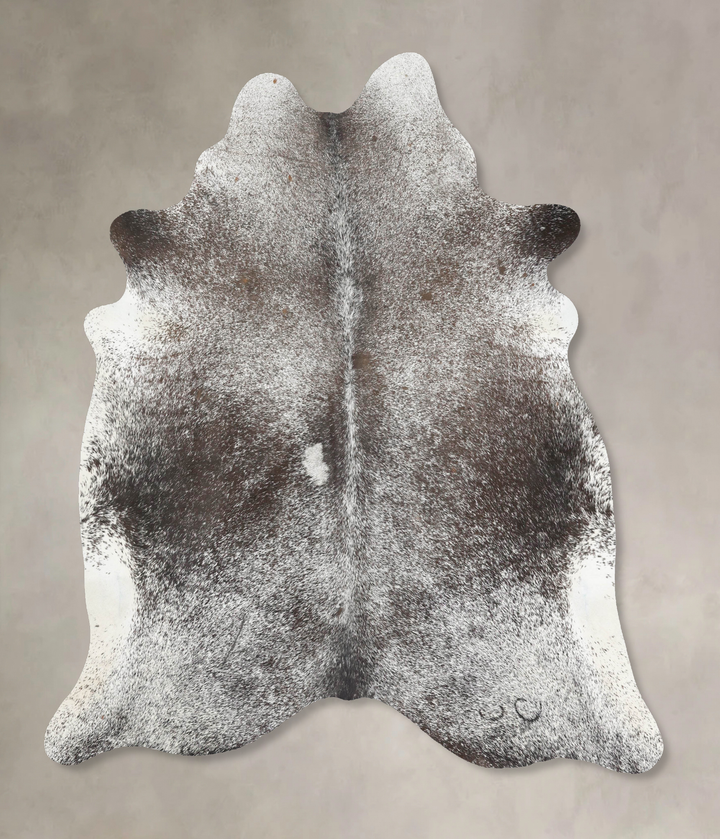 Salt and Pepper Black X-Large Brazilian Cowhide Rug 7'3"H x 6'5"W #B13050 by Hudson Hides