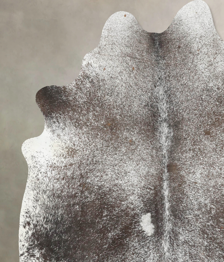 Salt and Pepper Black X-Large Brazilian Cowhide Rug 7'3"H x 6'5"W #B13050 by Hudson Hides