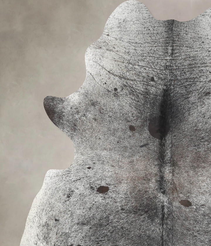 Salt and Pepper Black X-Large Brazilian Cowhide Rug 7'8"H x 6'3"W #B13051 by Hudson Hides