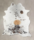 Salt and Pepper Brown X-Large Brazilian Cowhide Rug 8'0"H x 5'11"W #B13059 by Hudson Hides