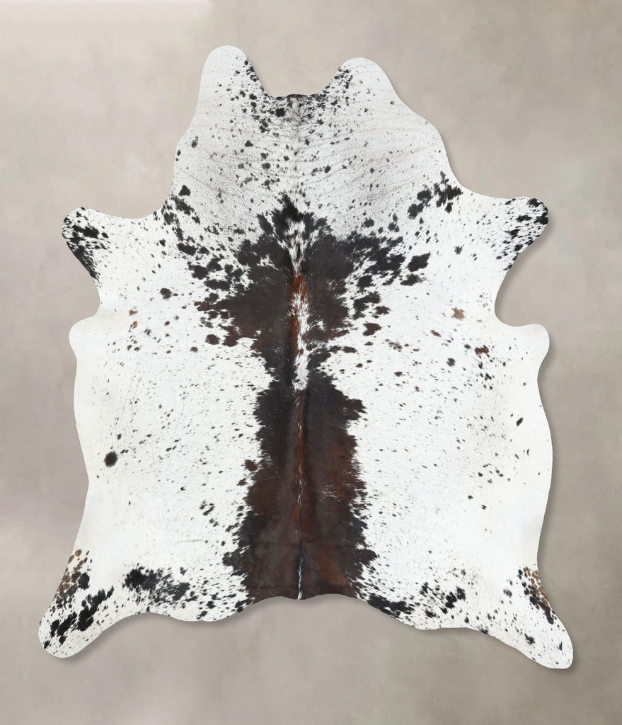 Salt and Pepper Brown XX-Large Brazilian Cowhide Rug 8'2"H x 6'11"W #B13061 by Hudson Hides