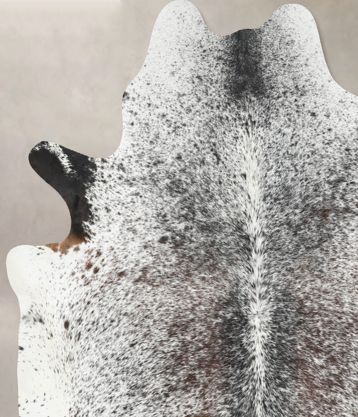 Salt and Pepper Brown X-Large Brazilian Cowhide Rug 7'6"H x 6'4"W #B13062 by Hudson Hides
