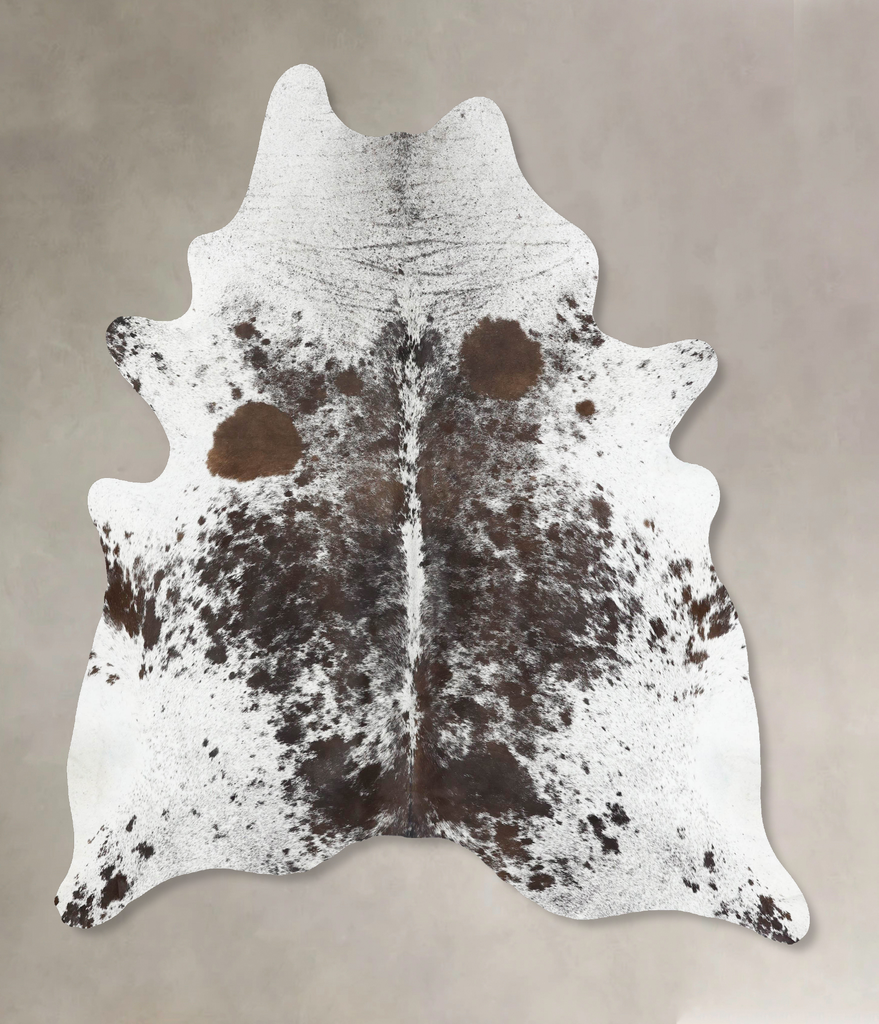 Salt and Pepper Brown X-Large Brazilian Cowhide Rug 7'6"H x 6'6"W #B13063 by Hudson Hides