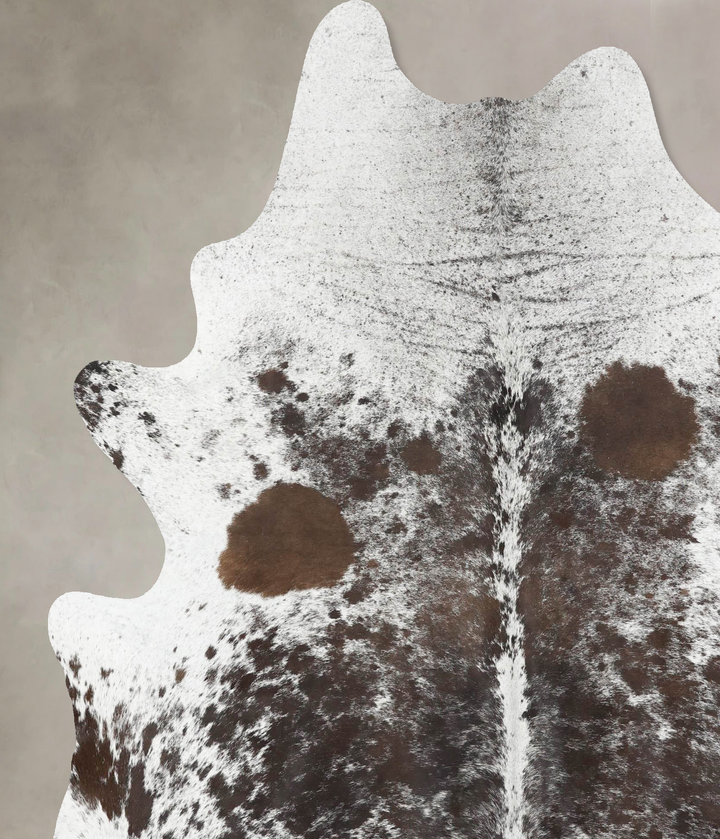 Salt and Pepper Brown X-Large Brazilian Cowhide Rug 7'6"H x 6'6"W #B13063 by Hudson Hides