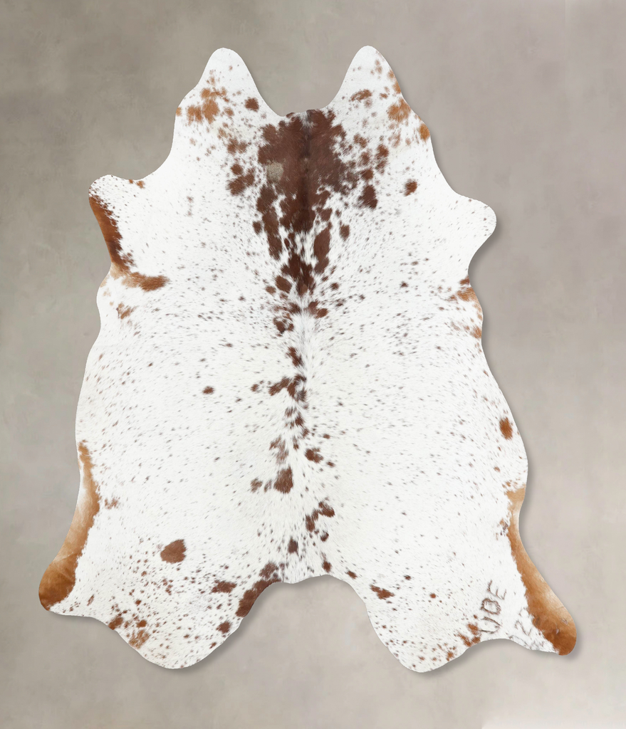 Salt and Pepper Brown X-Large Brazilian Cowhide Rug 7'4"H x 6'7"W #B13064 by Hudson Hides