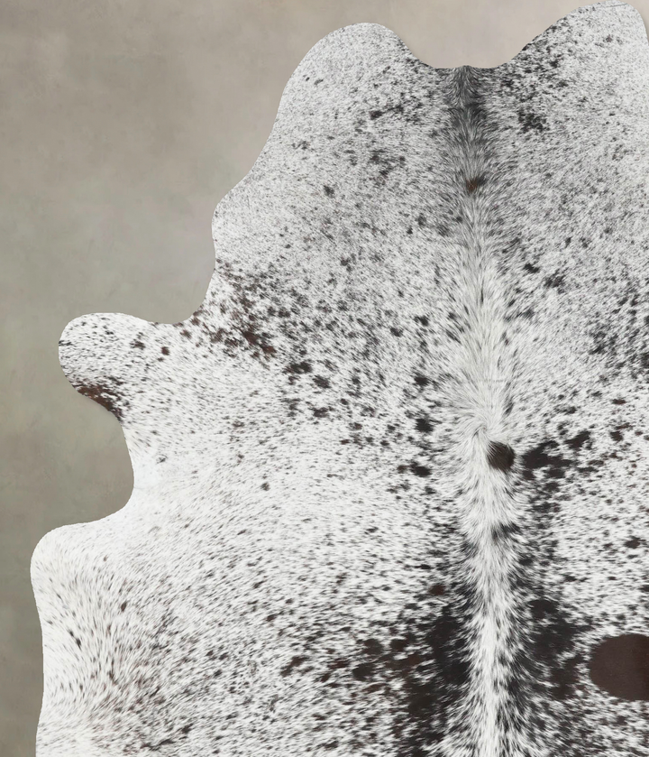 Salt and Pepper Black X-Large Brazilian Cowhide Rug 7'6"H x 6'0"W #B13067 by Hudson Hides