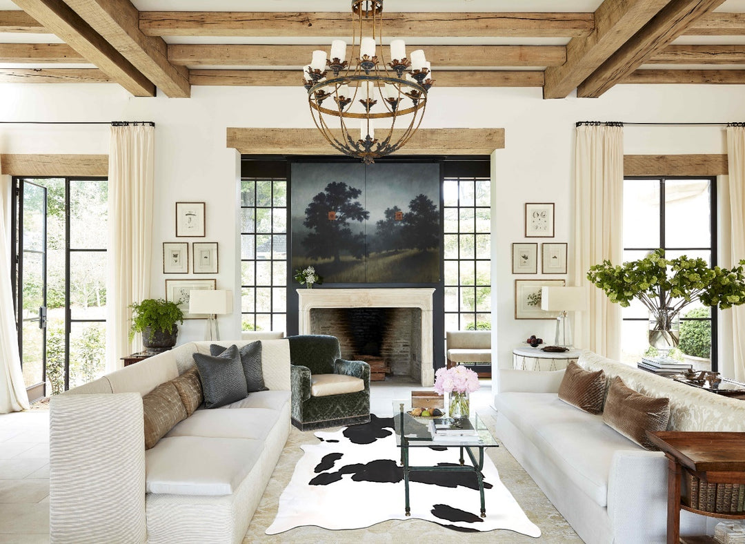 Black and White XX-Large Brazilian Cowhide Rug 9'1"H x 7'3"W #B13082 b