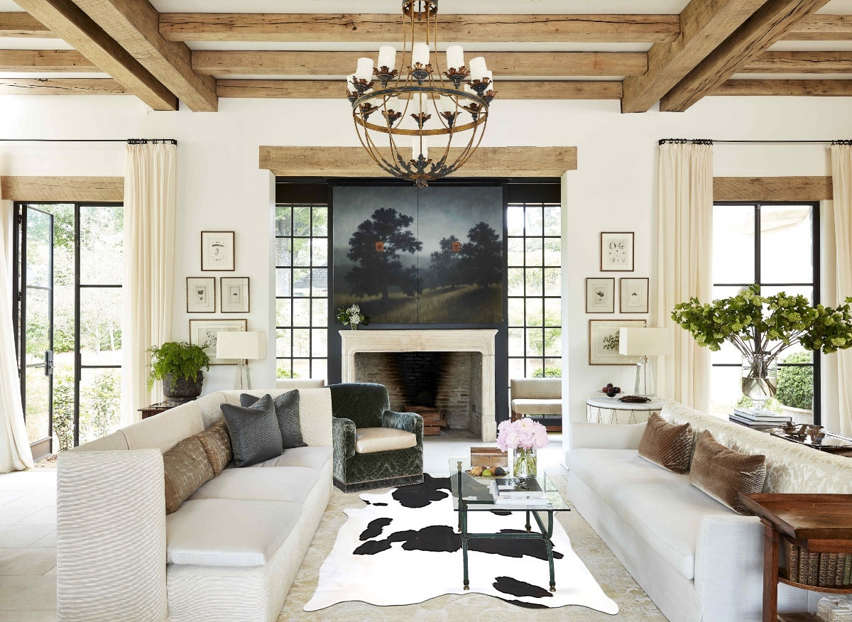 Black and White XX-Large Brazilian Cowhide Rug 9'1"H x 7'3"W #B13082 by Hudson Hides