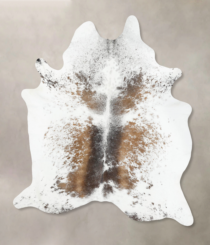 Salt and Pepper Brown XX-Large Brazilian Cowhide Rug 8'8"H x 6'10"W #B13089 by Hudson Hides