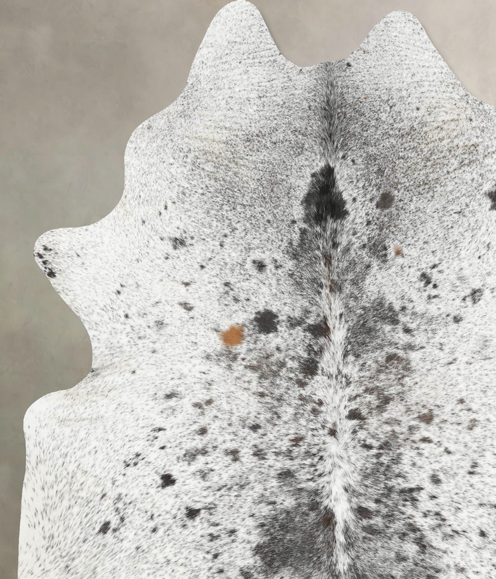 Salt and Pepper Black X-Large Brazilian Cowhide Rug 7'3"H x 6'5"W #B13093 by Hudson Hides