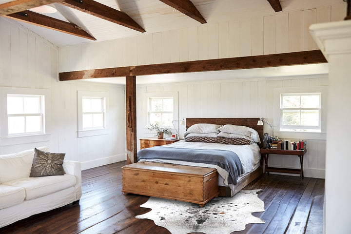 Salt and Pepper Black X-Large Brazilian Cowhide Rug 7'3"H x 6'5"W #B13093 by Hudson Hides