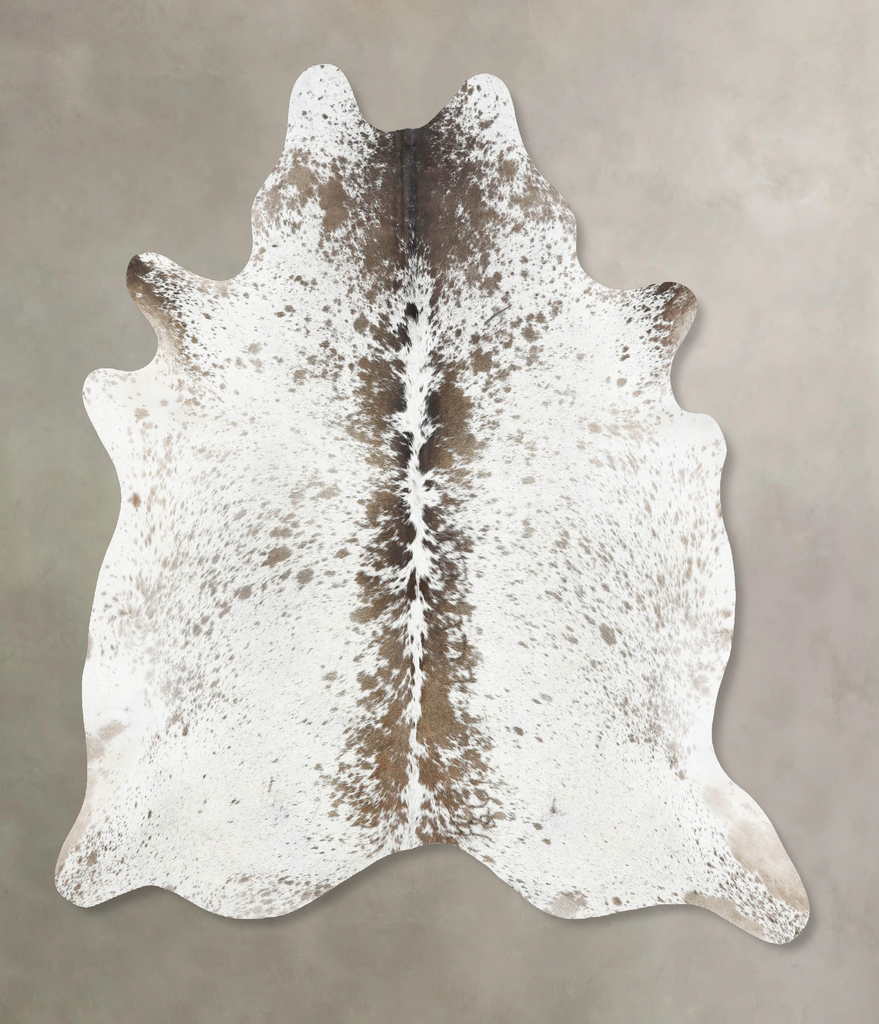 Salt and Pepper Brown X-Large Brazilian Cowhide Rug 7'5"H x 6'7"W #B13096 by Hudson Hides