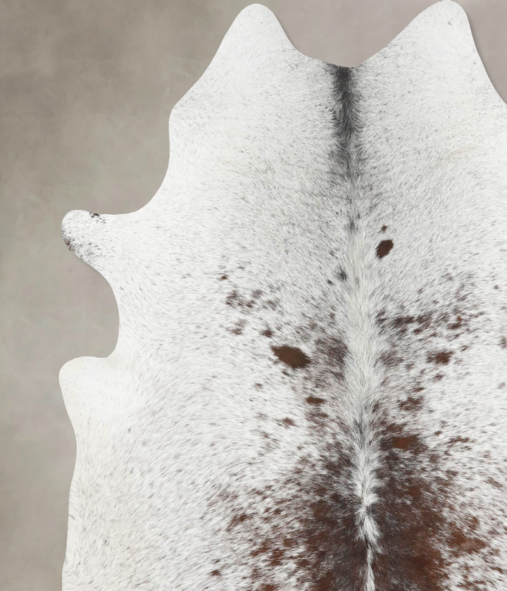 Salt and Pepper Brown XX-Large Brazilian Cowhide Rug 7'8"H x 6'9"W #B13107 by Hudson Hides
