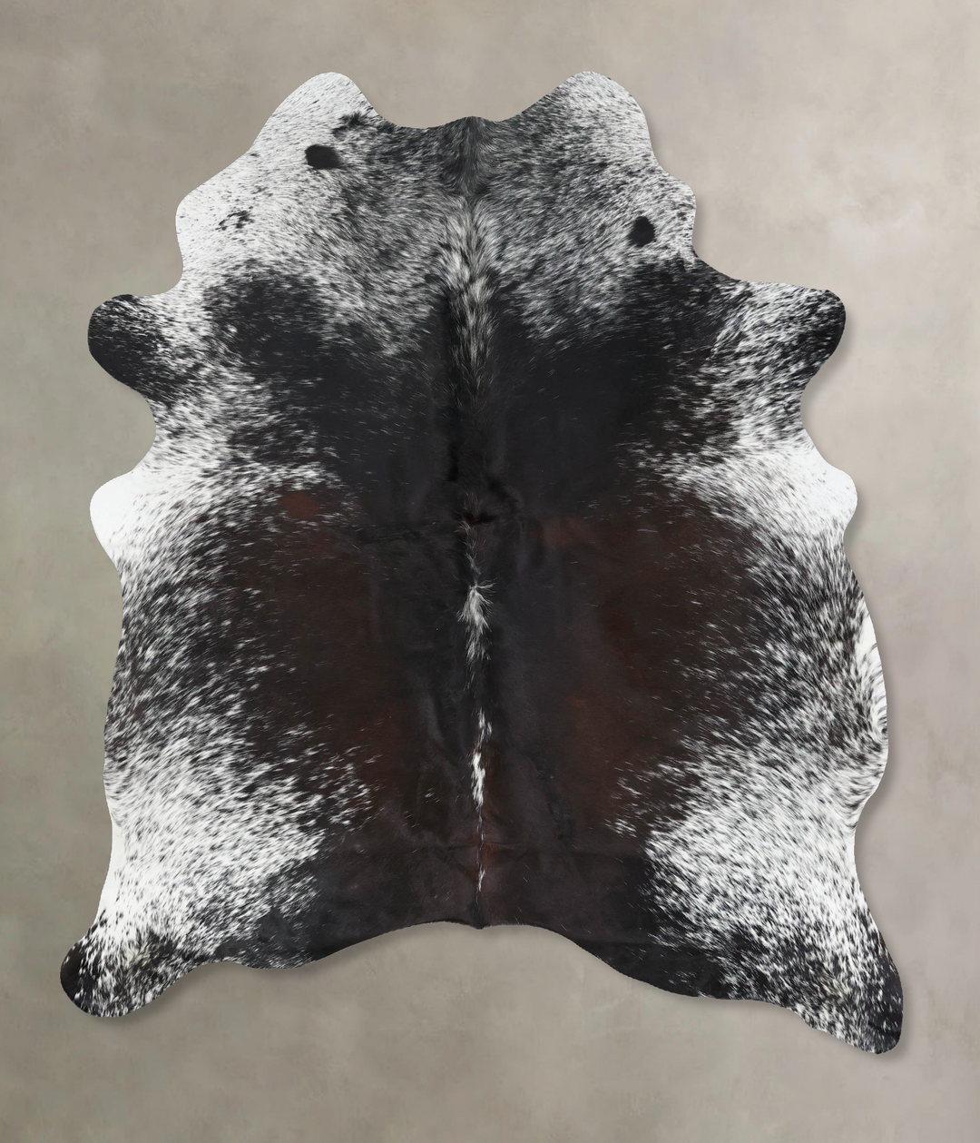 Salt and Pepper Black X-Large Brazilian Cowhide Rug 7'8"H x 5'10"W #B1