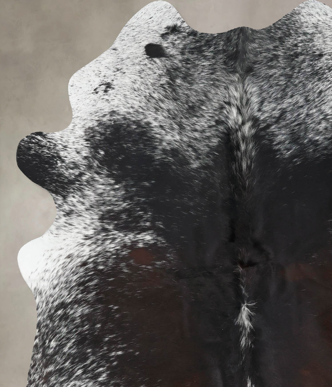 Salt and Pepper Black X-Large Brazilian Cowhide Rug 7'8"H x 5'10"W #B1