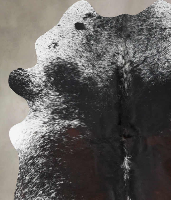 Salt and Pepper Black X-Large Brazilian Cowhide Rug 7'8"H x 5'10"W #B13109 by Hudson Hides