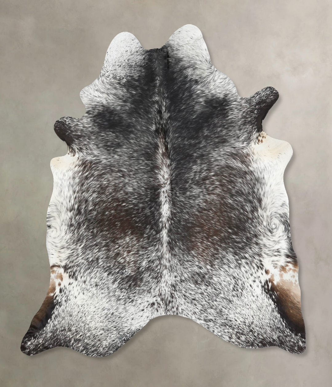 Salt and Pepper Black X-Large Brazilian Cowhide Rug 7'8"H x 5'11"W #B1