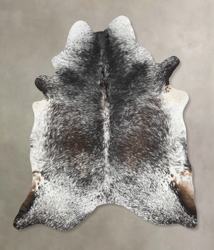 Salt and Pepper Black X-Large Brazilian Cowhide Rug 7'8"H x 5'11"W #B13110 by Hudson Hides