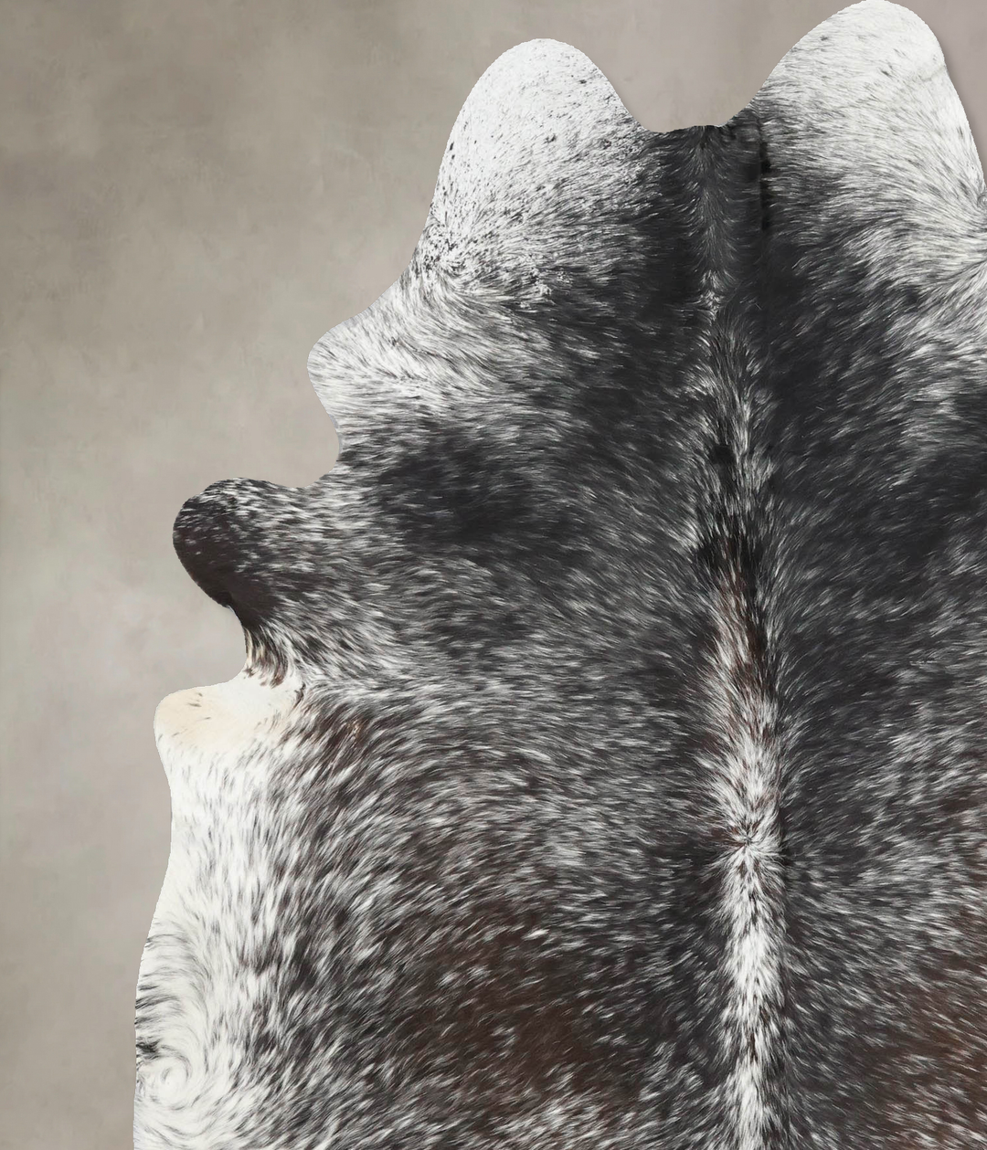 Salt and Pepper Black X-Large Brazilian Cowhide Rug 7'8"H x 5'11"W #B1