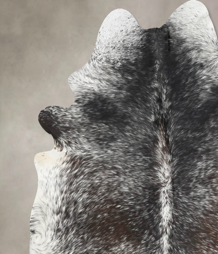 Salt and Pepper Black X-Large Brazilian Cowhide Rug 7'8"H x 5'11"W #B13110 by Hudson Hides