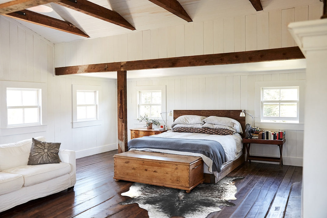 Salt and Pepper Black X-Large Brazilian Cowhide Rug 7'8"H x 5'11"W #B1