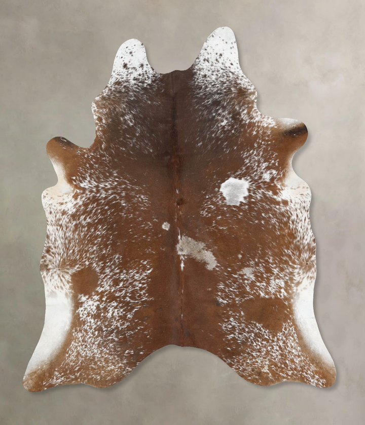 Salt and Pepper Brown X-Large Brazilian Cowhide Rug 7'6"H x 6'5"W #B13111 by Hudson Hides