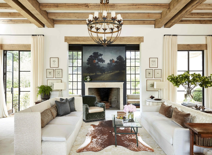Salt and Pepper Brown X-Large Brazilian Cowhide Rug 7'6"H x 6'5"W #B13111 by Hudson Hides