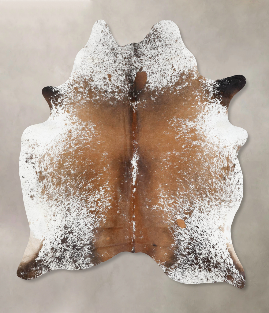 Salt and Pepper Brown X-Large Brazilian Cowhide Rug 7'7"H x 6'1"W #B13116 by Hudson Hides