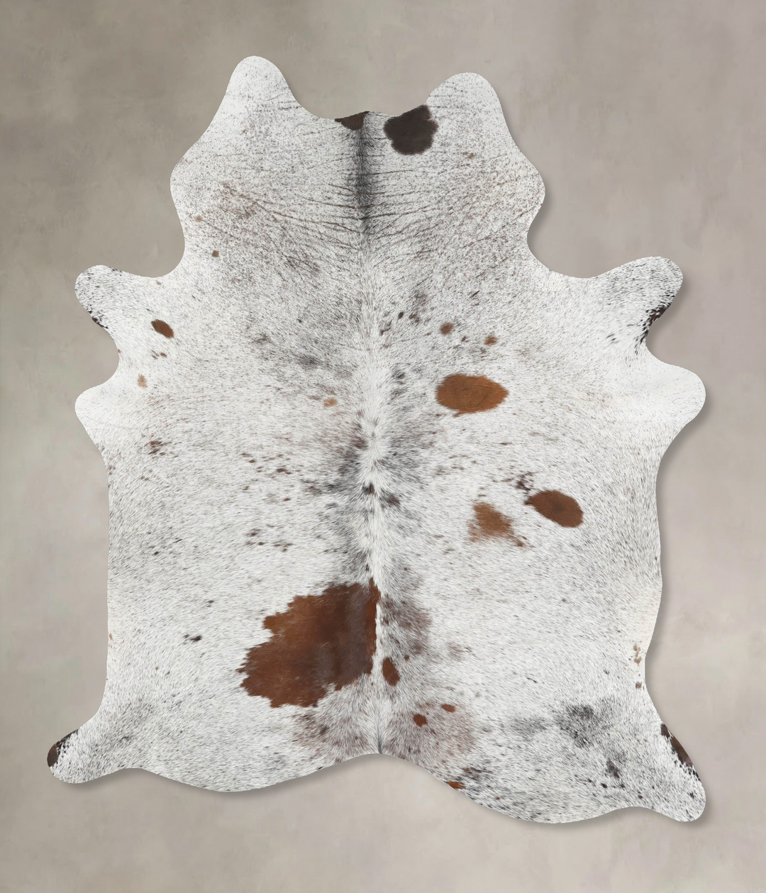Salt and Pepper Brown X-Large Brazilian Cowhide Rug 8'1"H x 5'9"W #B13