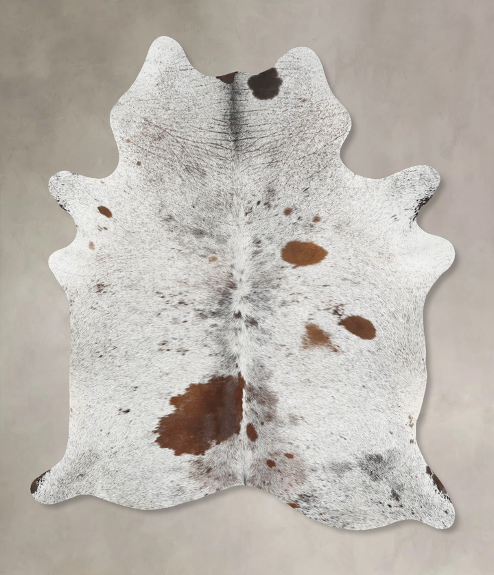 Salt and Pepper Brown X-Large Brazilian Cowhide Rug 8'1"H x 5'9"W #B13124 by Hudson Hides