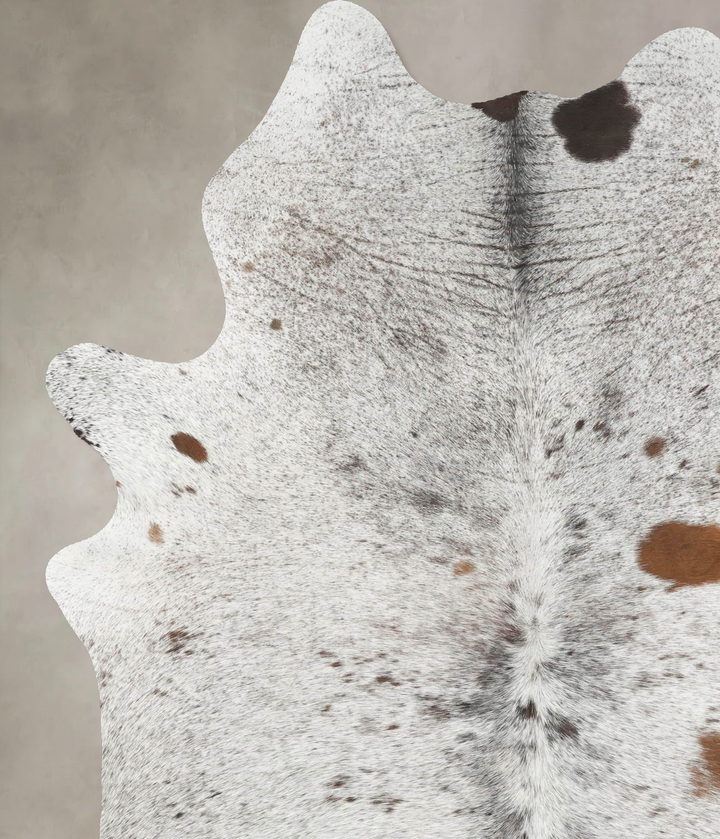 Salt and Pepper Brown X-Large Brazilian Cowhide Rug 8'1"H x 5'9"W #B13124 by Hudson Hides