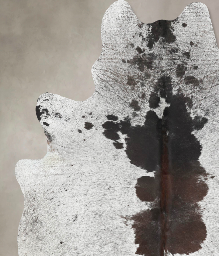 Salt and Pepper Black X-Large Brazilian Cowhide Rug 7'10"H x 6'1"W #B13132 by Hudson Hides