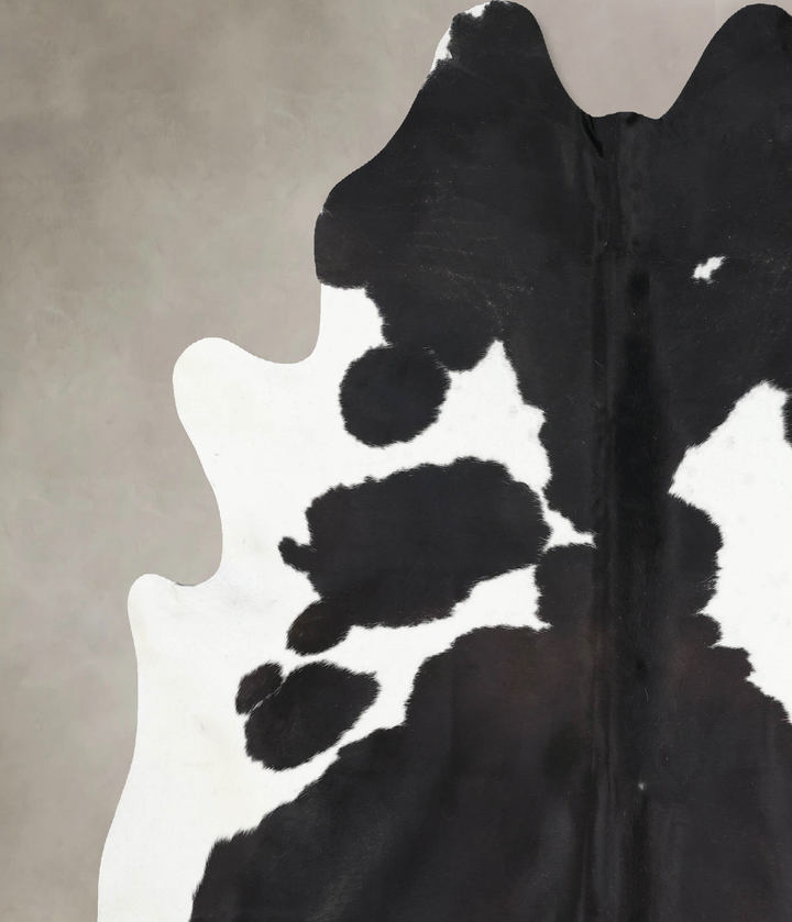 Black and White XX-Large Brazilian Cowhide Rug 8'3"H x 7'1"W #B13135 by Hudson Hides