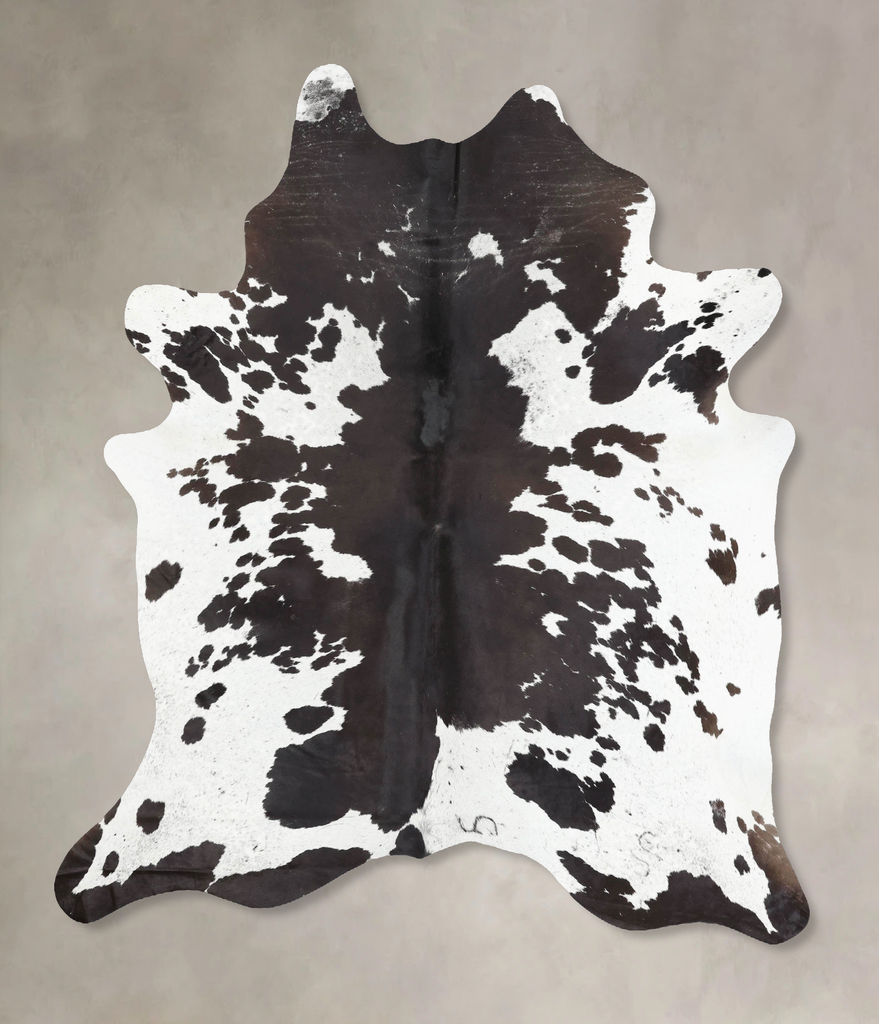 Black and White X-Large Brazilian Cowhide Rug 7'9"H x 6'4"W #B13139 by Hudson Hides