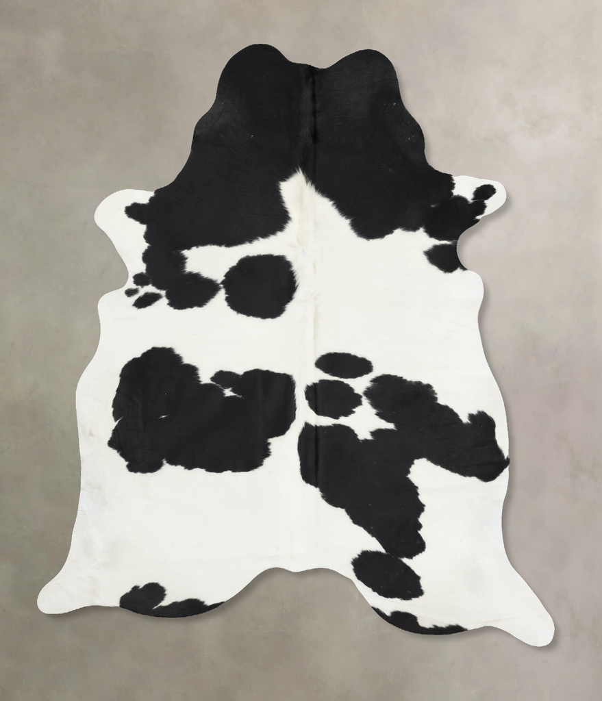 Black and White X-Large Brazilian Cowhide Rug 7'7"H x 6'4"W #B13140 by Hudson Hides