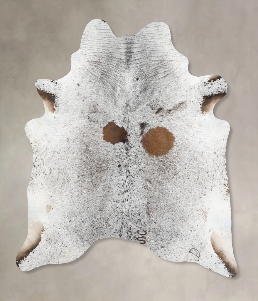 Salt and Pepper Brown XX-Large Brazilian Cowhide Rug 7'10"H x 6'7"W #B13153 by Hudson Hides