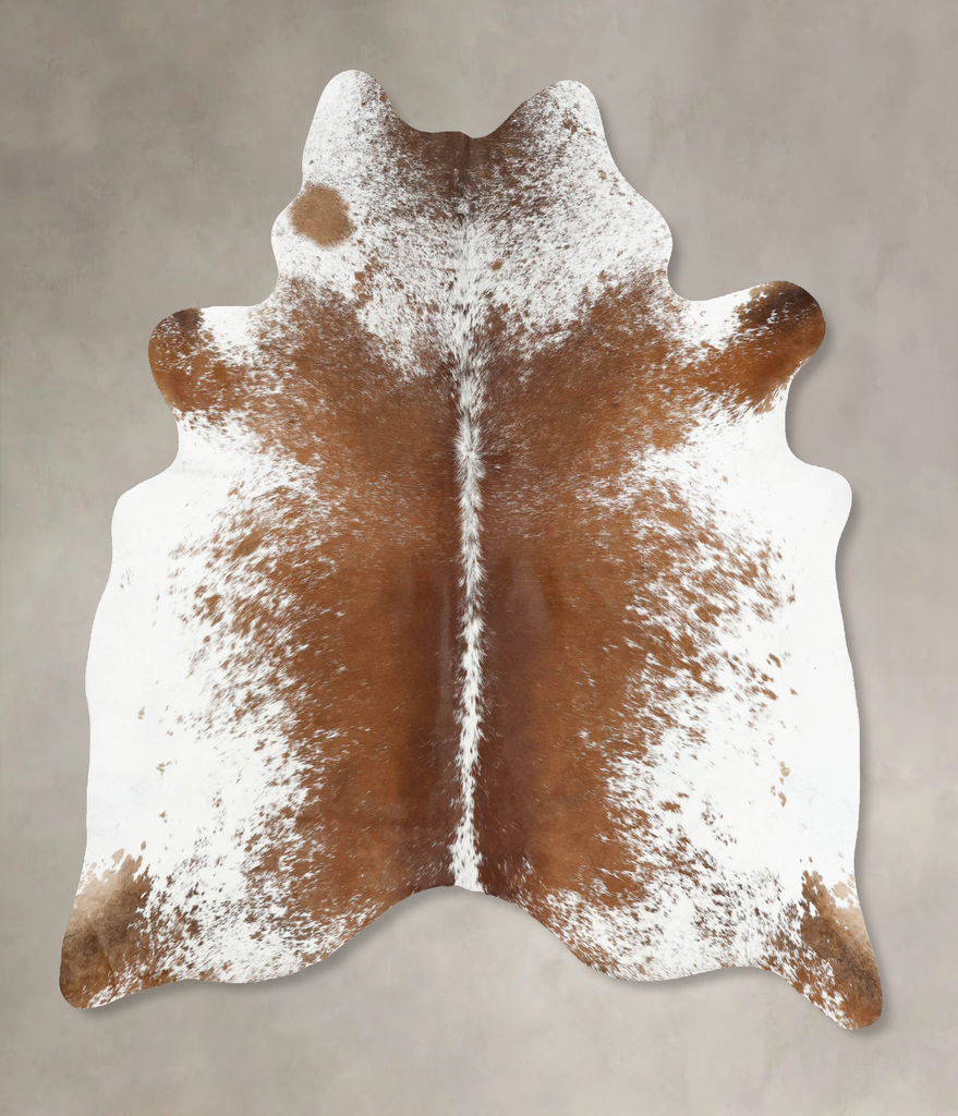 Salt and Pepper Brown X-Large Brazilian Cowhide Rug 7'8"H x 6'2"W #B13154 by Hudson Hides
